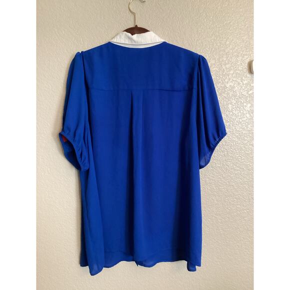 Torrid Disney Snow White Stretch Challis Collared Puff Sleeve Blouse Sz 2 16/18 - Picture 4 of 9